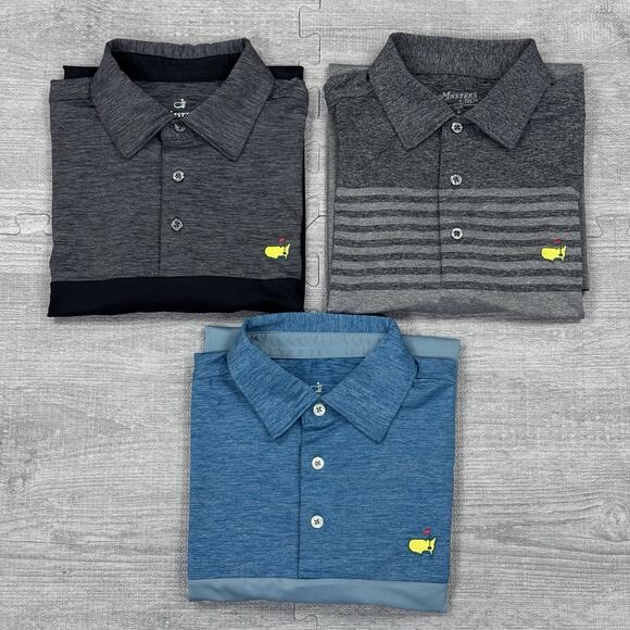 Lot Of 3 Masters Tech Augusta National Golf Polo Shirt Performance Men Sz S EUC - Picture 1 of 13